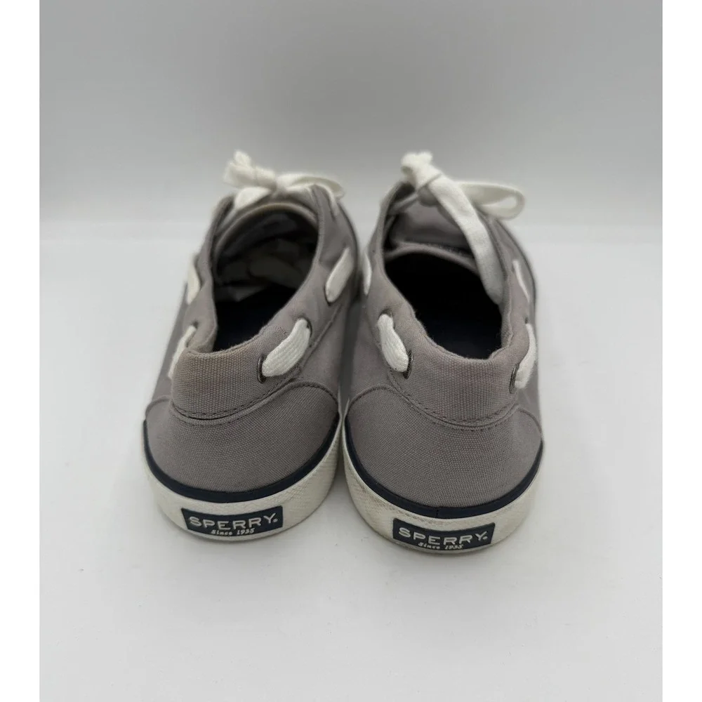 Sperry Top Slider Women's Boating Casual Canvas Grey Slip On Shoes Size 9.5